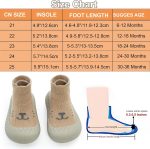 2 Pair Baby Caroon Non-slip Shoes, Baby slippers Shoes for Boys Girls Walkers Shoes Soft Rubber Grippers with Baby slippers, Khaki, White, Pink, Blue Infant First Walking Shoes 6-12,12-18, 18-24 Months - Image 7